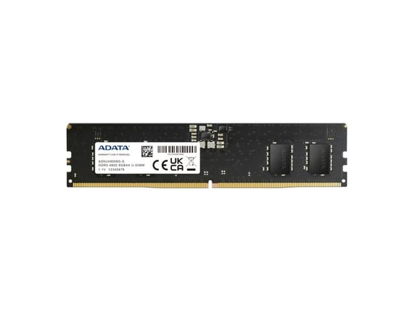 ADATA - DDR5 - modul - 8 GB - DIMM 288-pin - 4800 MT/s / PC5-38400 - CL40 - 1.1 V - ej buffrad - on-die ECC - svart