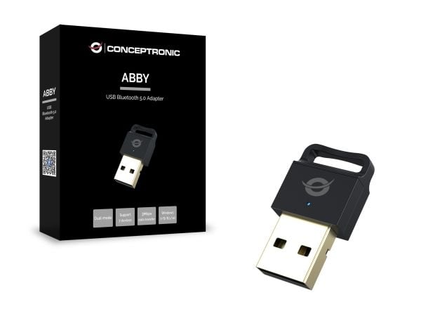 Conceptronic ABBY06B, Trådlös, USB, Bluetooth, 3 Mbit/s, Svart