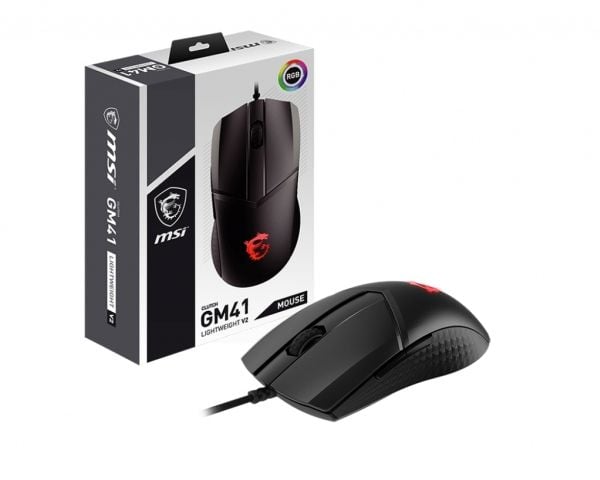 MSI CLUTCH GM41 LIGHTWEIGHT V2 - Mus - optisk - 6 knapper - kablet - USB