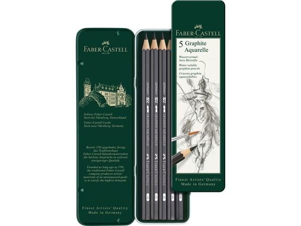 Faber-Castell 117805, HB, Musta, Kahdeksankulmainen, Graafinen piirustus, Harrastus, Laatikko, 5 kpl