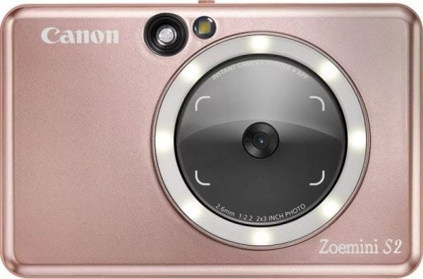 Canon Zoemini S2 - Digitalkamera - kompakt med øyeblikkelig bildeskriver - 8.0 MP - Bluetooth, NFC - rosagull