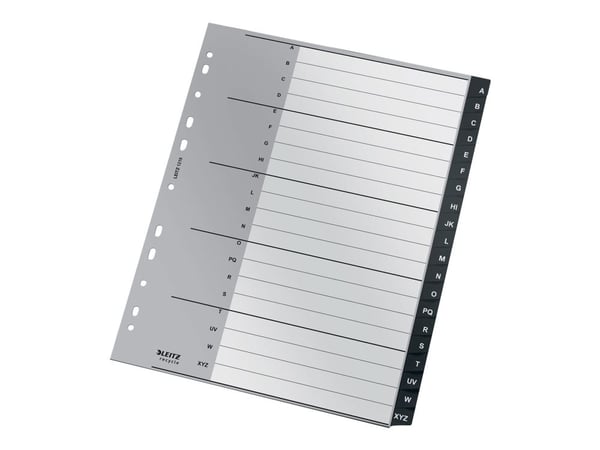 Leitz Recycle - Inndeler - 20 deler - fortrykt: A-XYZ - extra wide - med fliker - svart