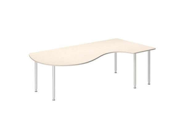 Työpöytä DNA, koivu 1800x1200 mm Oikea I-jalka/Valkoinen
