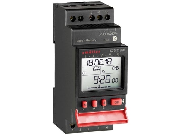 Müller SC 28.21 pro4 12V ACDC Ajastin DIN-kiskoon digitaalinen 12 V/DC, 12 V/AC 16 A/250 V