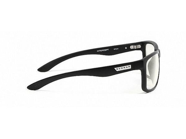 Gunnar Optiks Intercept, Rektangel, Spilling, Sort, Nylon-polymer, Bred passform, Klar