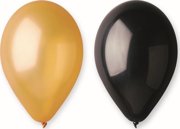 GoDan ballonger Beauty&Charm, 3 gull, 2 svart, 12"