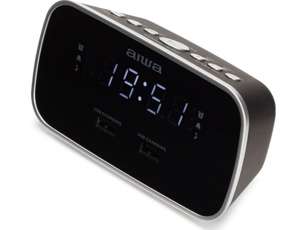 Aiwa CRU-19BK, Digital vekkerklokke, Rektangel, Sort, 12 timers, FM, 87,5 - 108 MHz