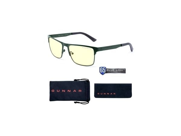 Gunnar Optiks Pendleton, Unisex, Oval, Mote, Grønn, Rustfritt stål, Rav