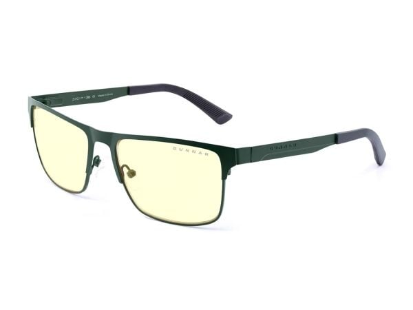 Gunnar Optiks Pendleton, Unisex, Oval, Mote, Grønn, Rustfritt stål, Rav