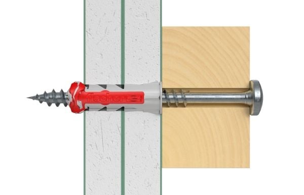 Fischer DuoPower 10 x 80, Ekspansjonsanker, Murstein, Betong, Foam concrete, Murverk, Gipsplater, Nylon, Grå, Rød, 1 cm, 80 mm