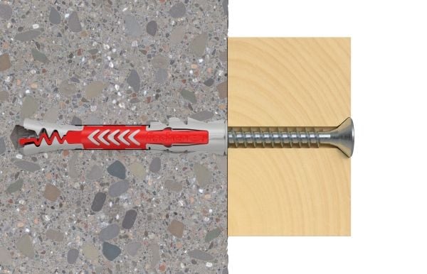 Fischer DuoPower 10 x 80, Ekspansjonsanker, Murstein, Betong, Foam concrete, Murverk, Gipsplater, Nylon, Grå, Rød, 1 cm, 80 mm