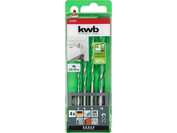 kwb 052800, Drill, Drill bit set, Høyrehåndsrotasjon, Keramisk, Betong, Glass, Granitt, Naturstein, Takstein, Soft Keramiske veggflis, Stein, Flis,...