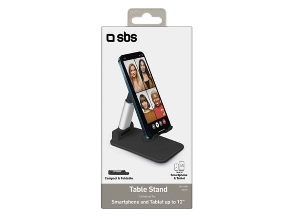 SBS TASTAND, E-bokläsare, Mobiltelefon / smartphone, Surfplatta/UMPC, Passiv hållare, Bord, Svart, Silver