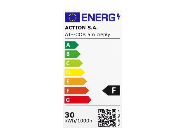 Activejet AJE-COB 5m ciep, Universal lyslist, Innendørs, IP20, Varm hvit, 2900 lm, 30 W