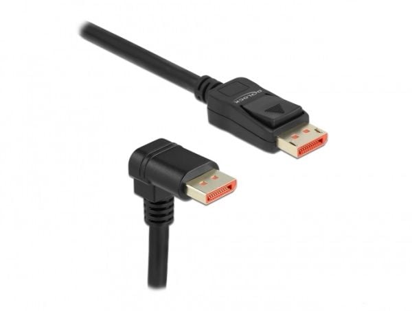 Delock - DisplayPort-kabel - DisplayPort (M) rett til DisplayPort (M) vinklet nedover - DisplayPort 1.4 - 1.0m - støtter 8K 60 Hz (7680 x 4320) - S...