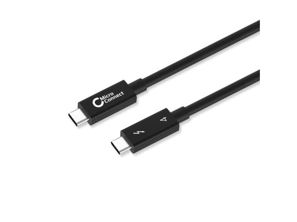 MicroConnect - USB-kabel - USB-C (hann) til USB-C (hann) - USB 3.1 Gen 2 / Thunderbolt 4 - 1 m - USB Power Delivery (100 W), 8K 60Hz støtte - svart