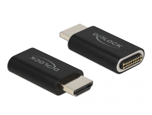 Delock - Adapterkabel - USB-C hann til HDMI hann vinklet, avtakbar og magnetisk - 1.2 m - svart - støtte for 4K 60 Hz (3840 x 2160)