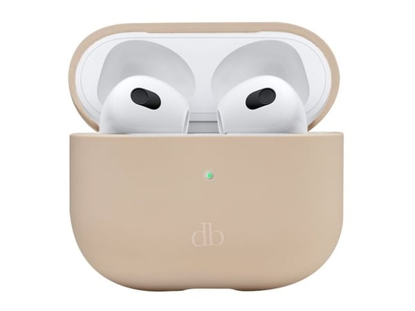 dbramante1928 Costa Rica - Eske for trådløse øretelefoner - resirkulert plast, silikon - rosa sand - for Apple AirPods (3. generasjon)