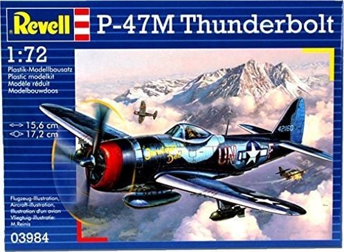Revell P-47 M Thunderbolt, Luftfarkostmodell med fast vinge, Monteringssats, 1:72, P-47 M Thunderbolt, Plast, Second World War