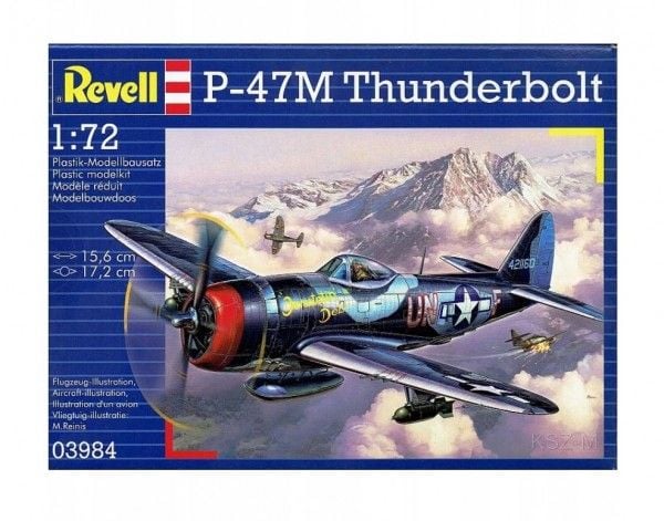 Revell P-47 M Thunderbolt, Luftfarkostmodell med fast vinge, Monteringssats, 1:72, P-47 M Thunderbolt, Plast, Second World War