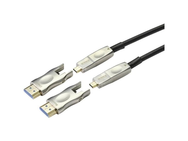 SpeaKa Professional HDMI-adapterkabel HDMI-A-stik, HDMI-Micro-D-stik, HDMI-A-stik, HDMI-Micro-D-stik 20,00 m Sort SP-9538580 #####4K UHD, PVC-hette...