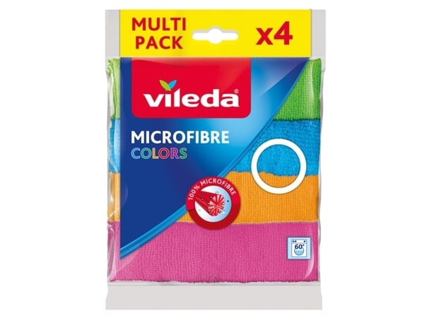 Vileda 4023103192577, Mikrofiber, Polyamid, Polyester, Flerfarvet, Maskinvask, 60 °C, 300 mm, 300 mm