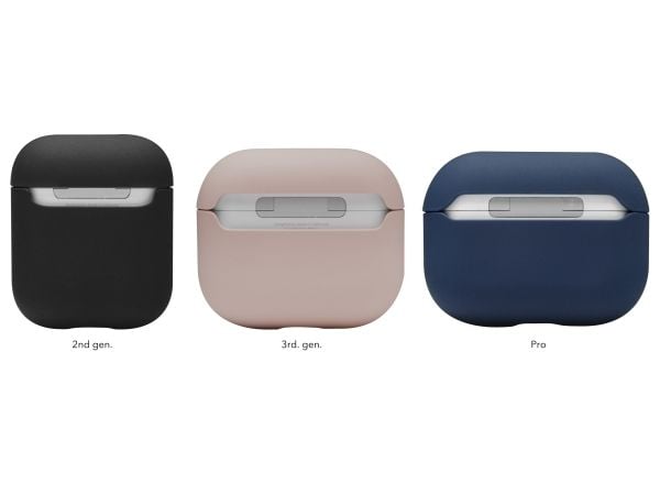 dbramante1928 Costa Rica - Eske for hodemikrotelefoner - resirkulert plast, silikon - rosa sand - for Apple AirPods with Charging Case