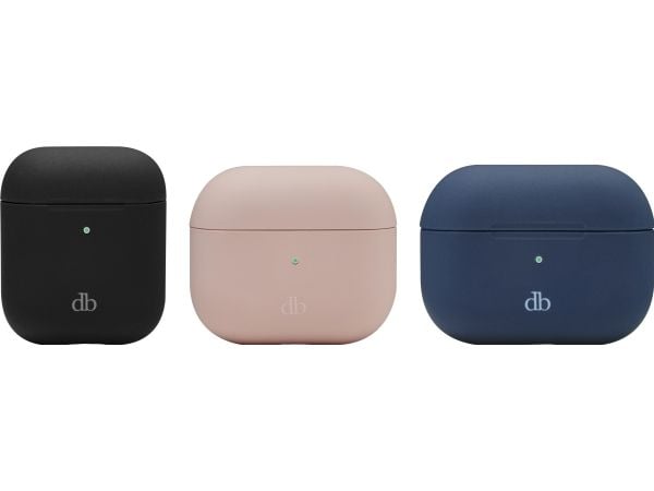 dbramante1928 Costa Rica - Eske for hodemikrotelefoner - resirkulert plast, silikon - rosa sand - for Apple AirPods with Charging Case