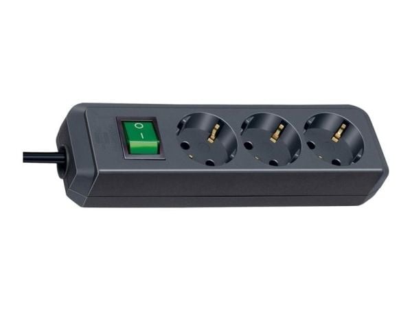 brennenstuhl Eco-Line - Pistorasia - lähtöliittimet: 3 - 3 m - musta