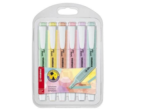 STABILO 102754806, 6 stykker, Flerfarget, Meisel tupp, Flerfarget