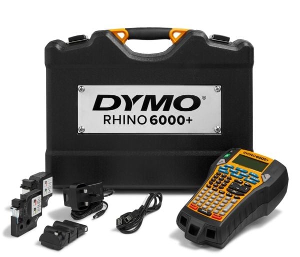 DYMO Rhino 6000+, ABC, Indonesisk, Direkte Termisk & Termisk overføring, 10,16 mm/sek, Svart, Gult