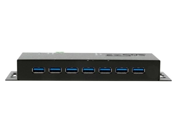 EXSYS EX-1188HMS-3, USB 3.2 Gen 1 (3.1 Gen 1) Type-B, USB 3.2 Gen 1 (3.1 Gen 1) Type-A, 5000 Mbit/s, musta, virta, 12 V