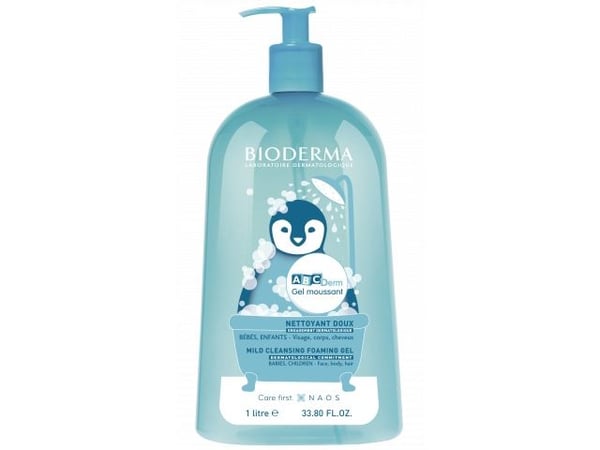Bioderma ABCDerm Foaming Gel, Dusjsåpe, 1000 ml, Barn, Unisex, Kropp og ansikt, Normal hud