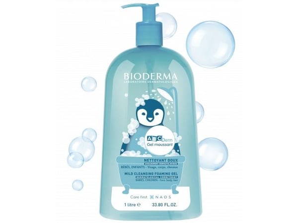 Bioderma ABCDerm Foaming Gel, Dusjsåpe, 1000 ml, Barn, Unisex, Kropp og ansikt, Normal hud