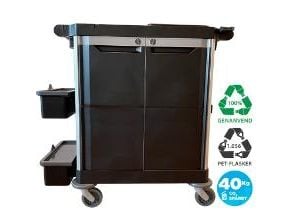 Rengøringsvogn Nordic Recycle trolley 2.0 - Str. M - med dobbeltdør
