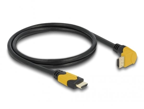 Delock - Høyhastighets - HDMI-kabel - HDMI-han rett til HDMI-hann vinklet oppover - 1 m - Svart - Dolby DTS-HD Master Audio-støtte, Dolby TrueHD-st...