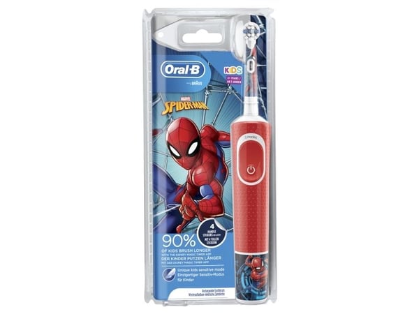 Oral-B Vitality Kids D100 Spiderman elektrisk tannbørste - rød