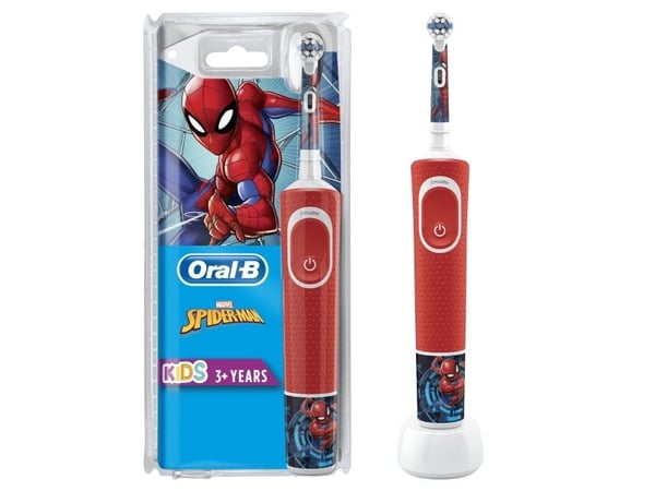 Oral-B Vitality Kids D100 Spiderman elektrisk tannbørste - rød