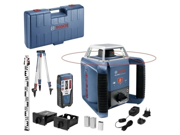 Bosch GRL 400 H, 400 m, 0,08 mm/m, 5°, 600 RPM, Punainen, 635 nm (< 1 mW)
