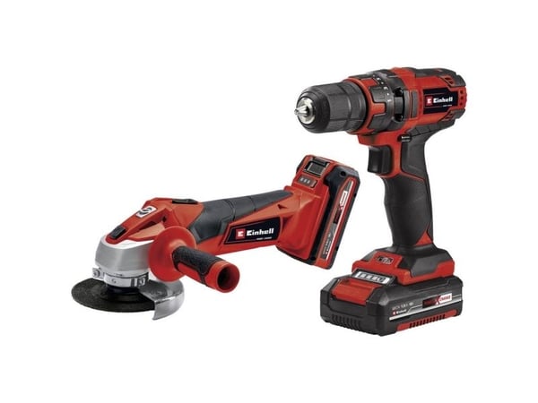 Einhell 4257238, Trådløs kombidrill, Sort, Rød, Lithium, 3 Ah, 30 min, 2 stykker