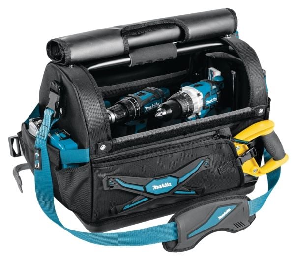 Makita Werkzeugkoffer E-05446, Musta, Sininen, Muovi, Polyesteri, Terästä, 9 taskua, Kestää hankausta, Vedenkestävä, 310 mm, 490 mm