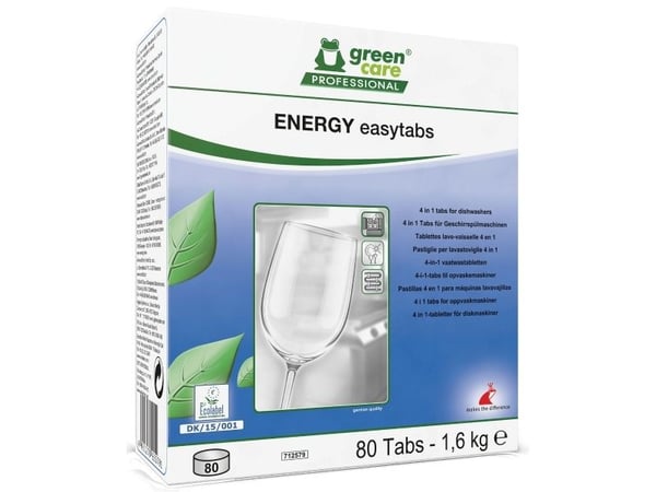 Opvasketabs, Green Care Energi Easytabs 4-i-1, pakke a 85 stk Opvasketabs, Green Care Energi Easytabs 4-i-1, pakke a 85 stk