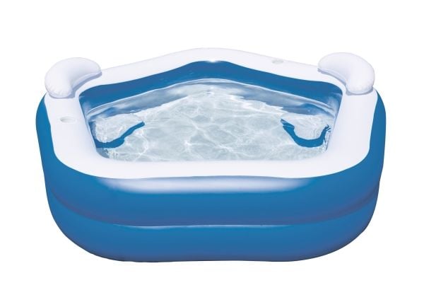 Bestway 54153, Oppblåsbart basseng, 575 l, Femkantet, 3 år, Vinyl, Blå, Hvit