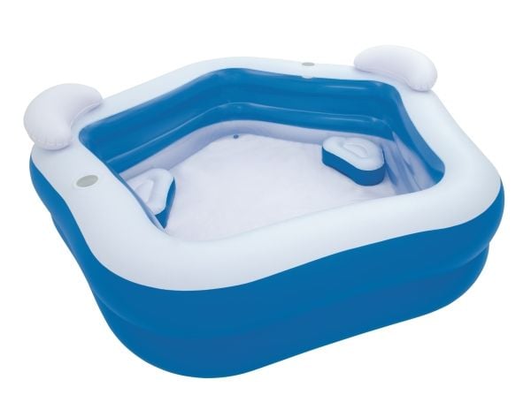 Bestway 54153, Oppblåsbart basseng, 575 l, Femkantet, 3 år, Vinyl, Blå, Hvit