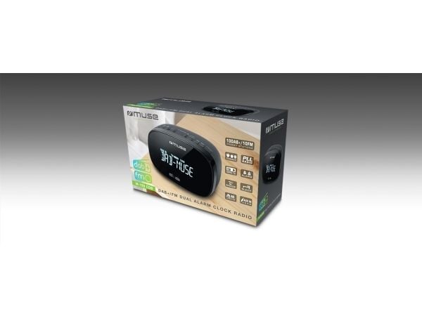 Muse M-150 CDB, Klokke, Analog og digital, DAB, DAB+, FM, PLL, LCD, Sort, Knapper