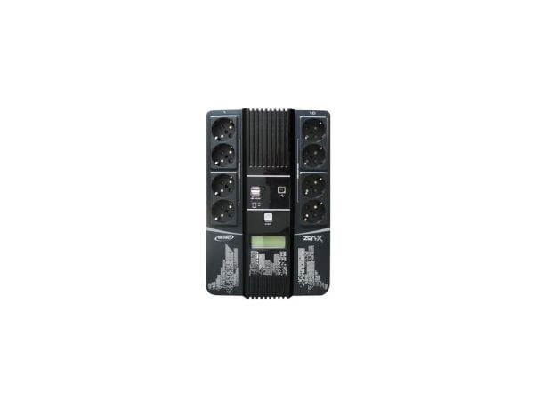 INFOSEC Zen-X 1000 - UPS - AC 220/230/240 V - 600 watt - 1000 VA - enkeltfase - USB - utgangskontakter: 8