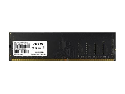 AFOX DDR4 8G 2400 UDIMM, 8 GB, 1 x 8 GB, DDR4, 2400 MHz, 288-pin DIMM, Sort