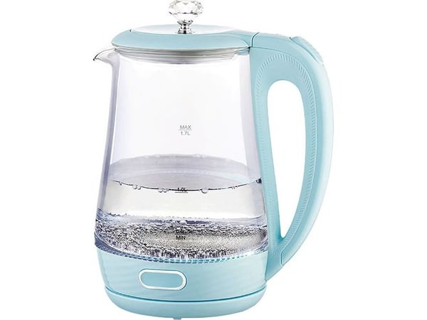 Maestro MR-052-BLUE elektrisk vannkoker i glass 1,7 l 2200 W blå med lys (MR-052-BLUE)