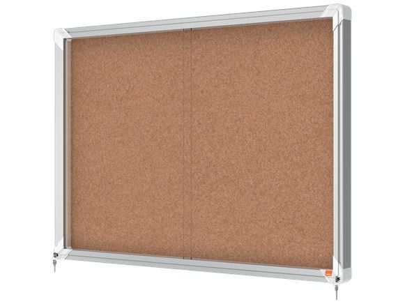 Nobo Premium Plus låsbar korktavle med skyvedør 8xA4, Innendørs, Brun, Aluminium, Aluminium, 4 mm, Kork