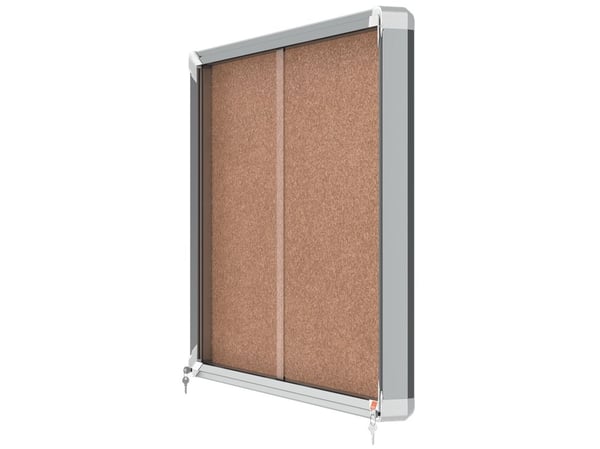 Nobo Premium Plus låsbar korktavle med skyvedør 8xA4, Innendørs, Brun, Aluminium, Aluminium, 4 mm, Kork